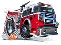 Vector Cartoon Fire Truck Royalty Free Stock Photo