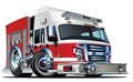 Vector Cartoon Fire Truck Royalty Free Stock Photo