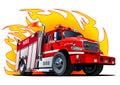 Vector Cartoon Fire Truck