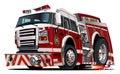 Vector cartoon firetruck Royalty Free Stock Photo
