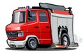 Vector cartoon firetruck isolated on white background Royalty Free Stock Photo