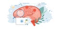 Flat cartoon brain medical symbols vector illustration concept