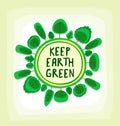 Vector cartoon flat tree illustration for creative green earth campaign in sphere style Royalty Free Stock Photo