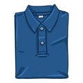 Vector Cartoon Folded Blue Polo Shirt