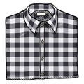 Vector Cartoon Folded Gray Checkered Men Shirt