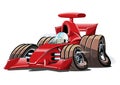 Vector cartoon formula 1 race car isolated on white Royalty Free Stock Photo