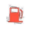 Vector cartoon fuel gas station icon in comic style. Car petrol Royalty Free Stock Photo