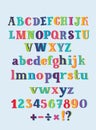 Vector Vintage Alphabet. Cute hand drawn letters.