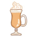 Vector Cartoon Glass of Irish Cream Coffee