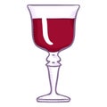 Vector Cartoon Goblet Glass with Liquor