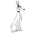 Vector Cartoon greyhound dog Character isolated illustration