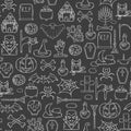 Vector cartoon hand drawn Halloween background Royalty Free Stock Photo