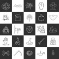 Vector cartoon hand drawn Halloween icons Royalty Free Stock Photo