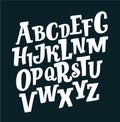 Vector of retro slanted font and alphabet