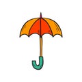 Vector cartoon hand drawn umbrella