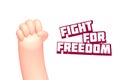 Vector cartoon hand with raised up fist Royalty Free Stock Photo