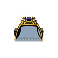 bulldozer illustration form front view isolated on white background