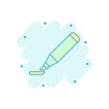 Vector cartoon highlighter marker pen icon in comic style. Highlight concept illustration pictogram. Office stationery business s