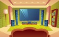 Vector cartoon home theater, audio video system Royalty Free Stock Photo