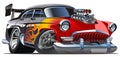 Vector cartoon hotrod Volga-21 Royalty Free Stock Photo