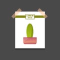 Vector cartoon house plant cactus icon