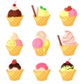 Vector cartoon ice cream set Royalty Free Stock Photo