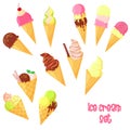 Vector cartoon ice cream set Royalty Free Stock Photo