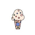 Vector cartoon ice cream with various topings. vector symbol of ice cream