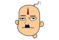 Vector Cartoon Illustration Of Bald Man