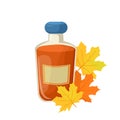 Vector cartoon illustration of a bottle of maple syrup