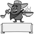 Chili Bean Cowboy Illustration Royalty Free Stock Photo