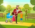 Vector Cartoon Illustration Concept Happy Family Royalty Free Stock Photo