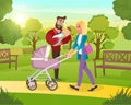 Vector Cartoon Illustration Concept Happy Family Royalty Free Stock Photo