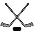 Hockey Sticks and Puck Illustration Royalty Free Stock Photo