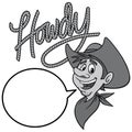 Howdy Cowboy Illustration Royalty Free Stock Photo