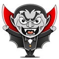 Vector cartoon illustration of the creepy vampire, Count Dracula. Great