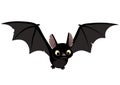 Vector cartoon illustration of cute friendly black bat character