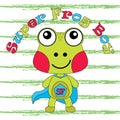 Vector cartoon illustration of cute frog as super frog boy Royalty Free Stock Photo