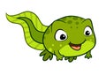 Vector cartoon illustration of a cute happy tadpole Royalty Free Stock Photo