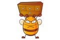 Illustration Of Cute Cartoon honey bee Royalty Free Stock Photo