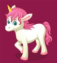 Cute playful unicorn vector cartoon