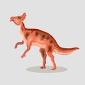 Vector cartoon illustration of a dinosaur. Parasaurolophus. Royalty Free Stock Photo