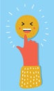 Emoticon pointing at you Royalty Free Stock Photo