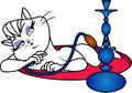 Vector cartoon illustration of female cat