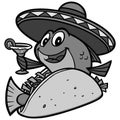 Fish Taco Cartoon Illustration