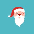 Vector cartoon illustration of friendly smiling Santa Claus Christmas design element. Stock Royalty Free Stock Photo