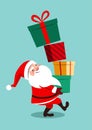 Vector cartoon illustration of funny anxious looking Santa Claus Royalty Free Stock Photo