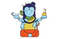 Cartoon Illustration Of God Shiva