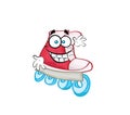 Happy cartoon illustration of rollerblade