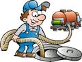 Vector Cartoon illustration of a Happy Sewer Master